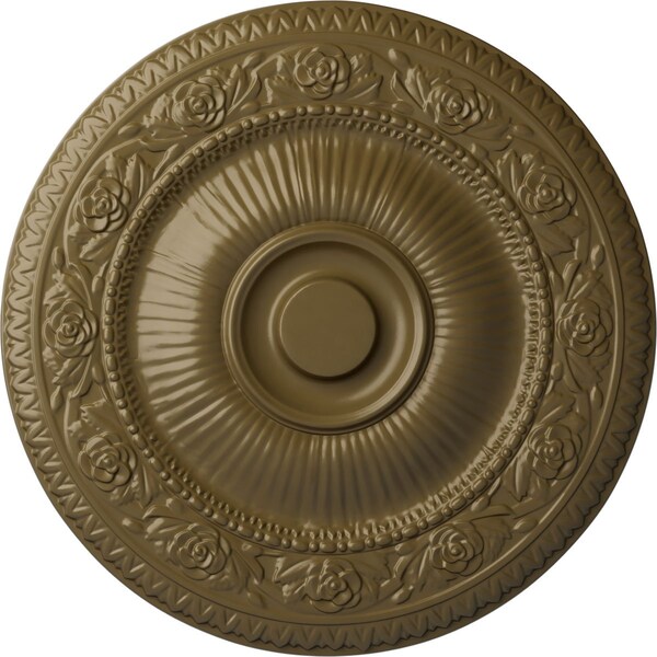 Ekena Millwork Neuveau Ceiling Medallion (Fits Canopies up to 6 3/8"), Hnd-Painted Mississippi Mud, 24 1/4"OD x 2"P CM24NAMMF - main